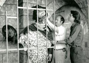 Boardwalk technical staff working on props, ca. 1980s