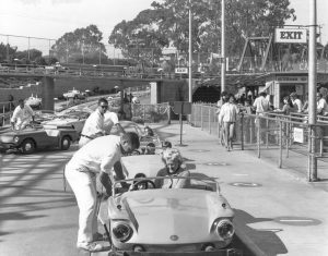 Loading riders at the Autorama Station, ca. 1965