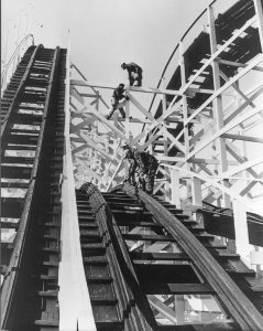 The Giant Dipper maintenance crew hard at work, 1951