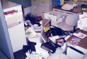 Aftermath in one of the administrative offices