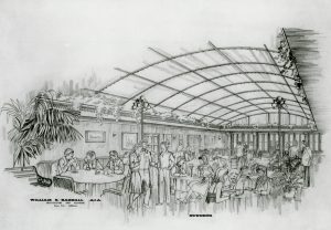 Architect rendering of the Sun Room, 1980