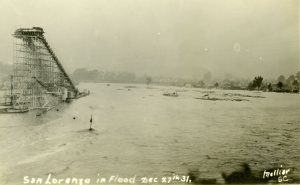 The Shoot-the-Chutes during a flood in 1931. Photo courtesy of Geoffrey Dunn