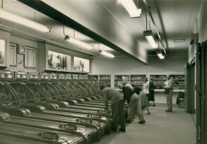 People enjoying a game of Skee Roll, ca. 1940s