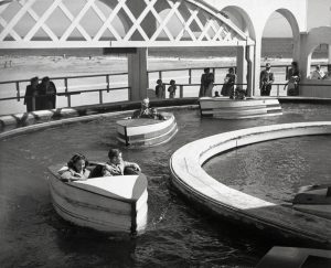 Guests riding the motorboats, 1943