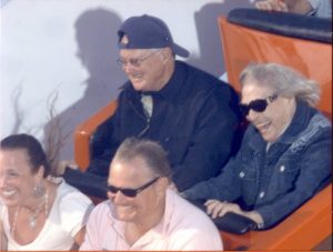 87-year-old Thelma Dalman and her son riding the Giant Dipper, 2009