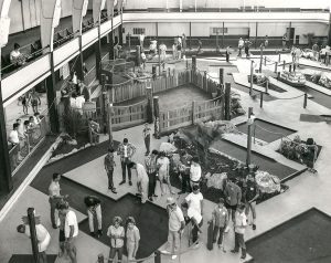 The first miniature golf course in the Plunge Building, 1963
