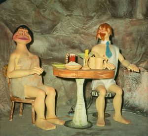 Cave dwellers enjoying a nice meal, 1968