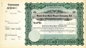 Giant Dipper Co. stock certificate, 1931