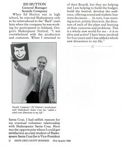 Profile of Ed in a 1986 edition of "Santa Cruz County Business"