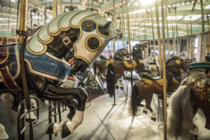 Close-up of Looff Carousel horse