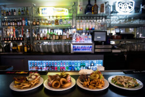 Food on the bar at Coaster's