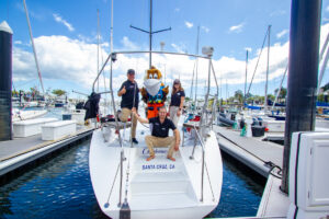 Captain John (left), Splash, First Mate Kate (right), and First Mate Cullem (center)