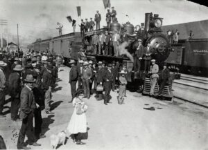 The Boomer Train making a stop along its route to promote Santa Cruz