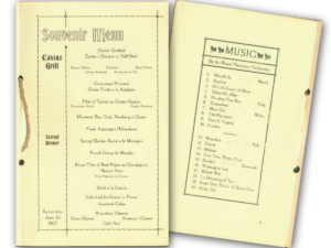 Souvenir menu from the Casino Grand Opening Dinner