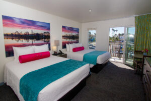 The fun, bright Boardwalk-focused decor of the Carousel Beach Inn