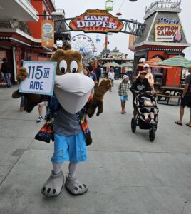Splash on his way to the Carousel for his 115th ride.