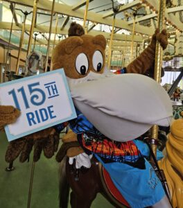 Splash on the Carousel for his 115th ride!